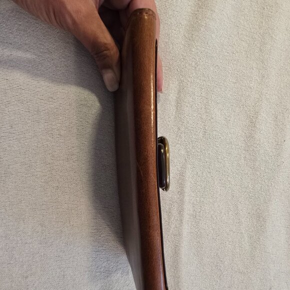 Coach Brown VINTAGE Bleeker Leather Wallet GUC Pink Interior Cream Plaid Fabric - Picture 15 of 16